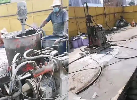 雙液注漿機、注漿加固鉆機施工視頻